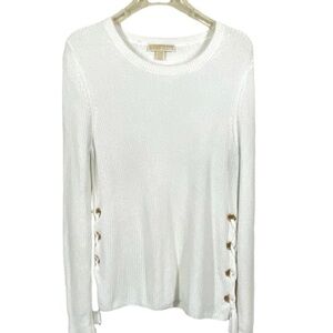 MICHAEL Michael Kors Sweater Knit Bride Sides White Size L